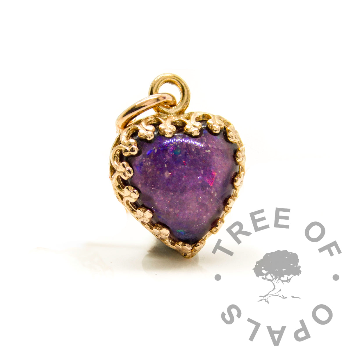 Gold Ashes Crown Heart Necklace