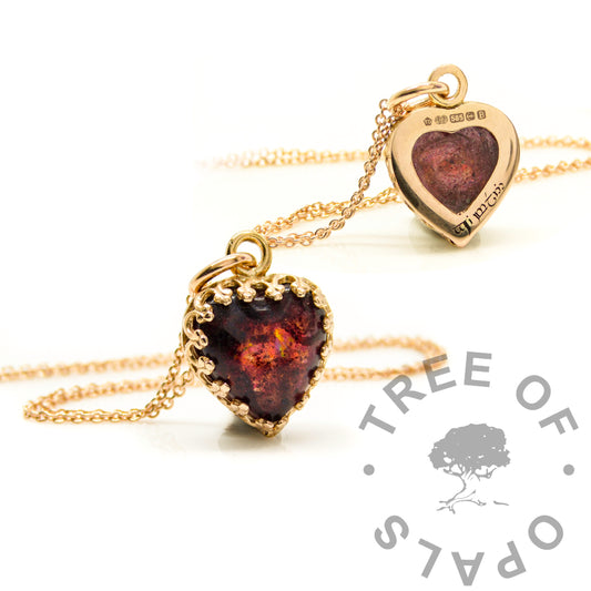 Gold Crown Heart Necklace