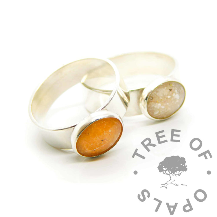 silver ashes rings