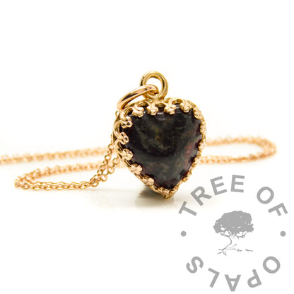 Solid Gold Cord Heart Necklace