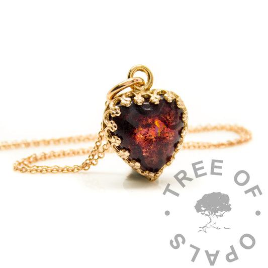 Solid Gold Blood Heart Necklace