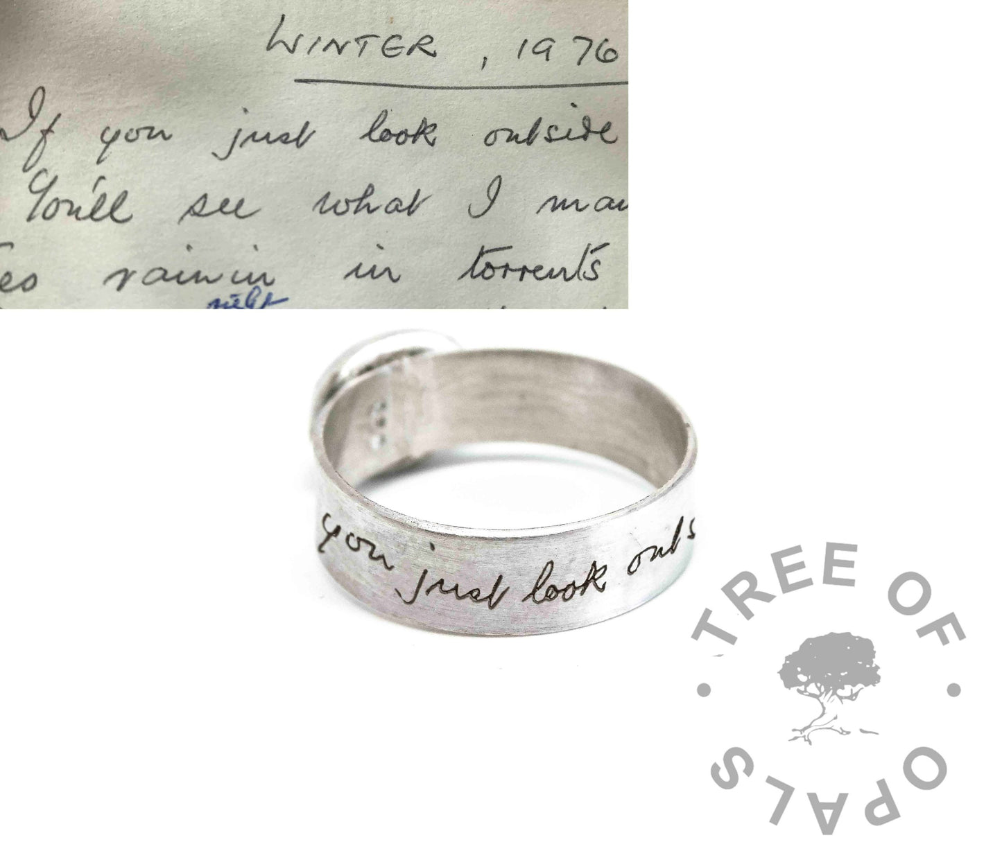Cremation Ashes Teardrop Ring