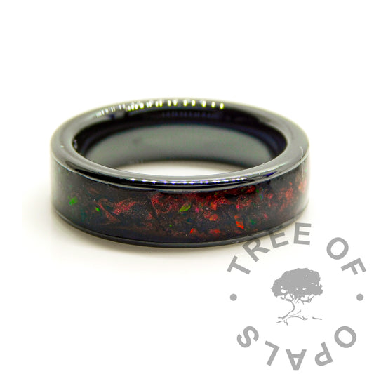 Black Ceramic Blood Ring