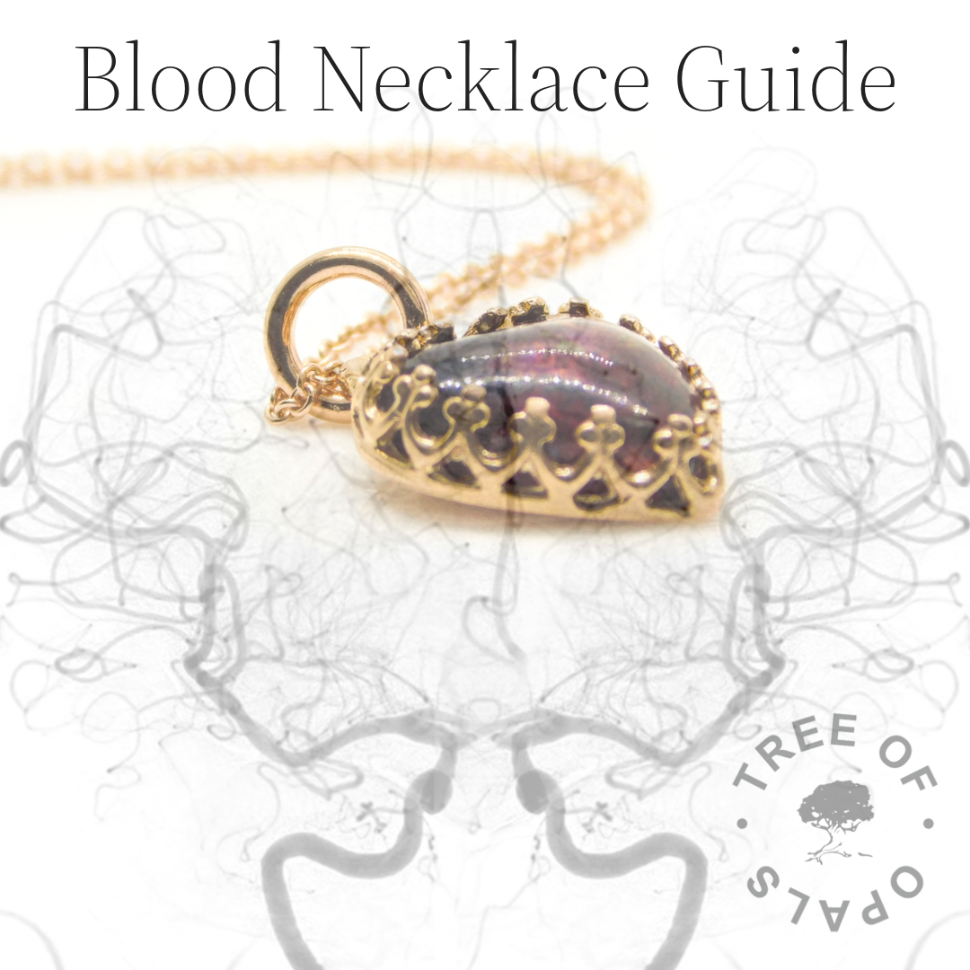 Solid Gold Blood Heart Necklace