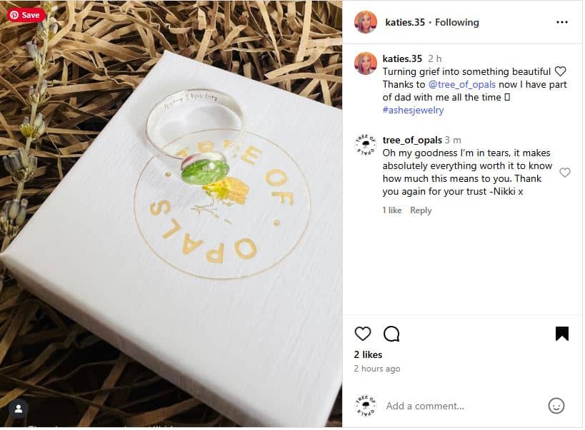 Cremation Ashes Ring