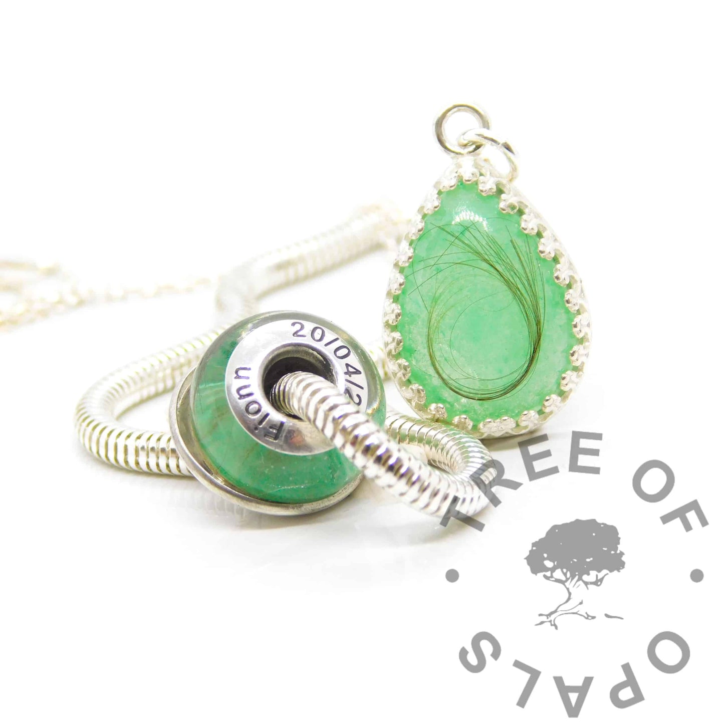 Crown Hair Teardrop Necklace