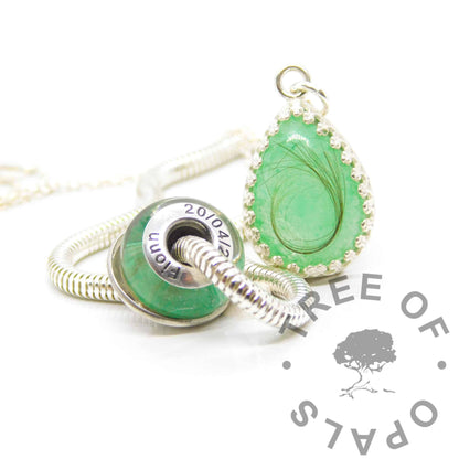 Crown Hair Teardrop Necklace
