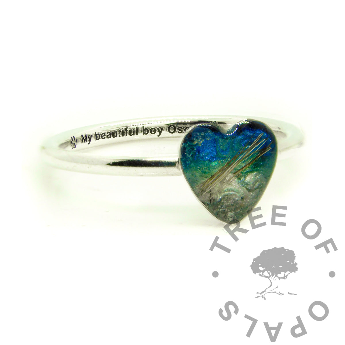 Cremation Ashes Heart Ring