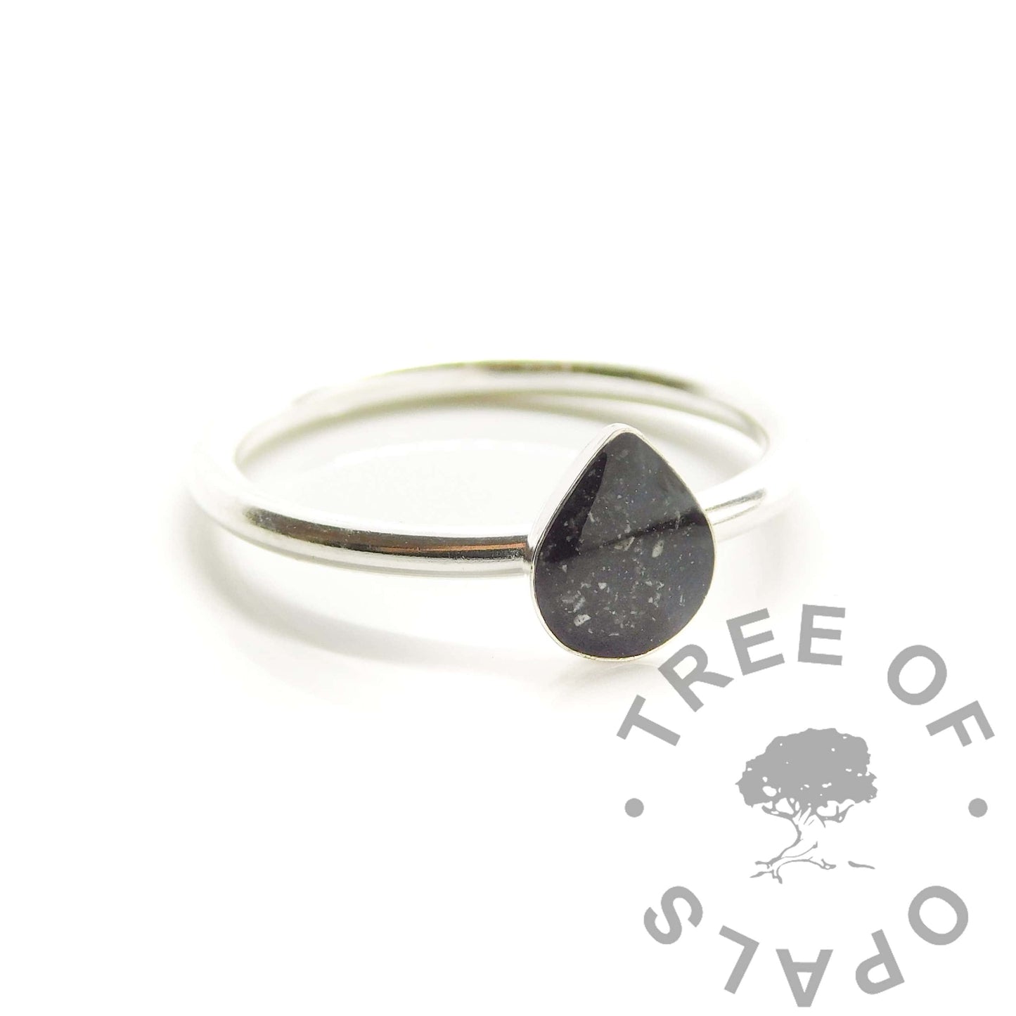Cremation Ashes Teardrop Ring