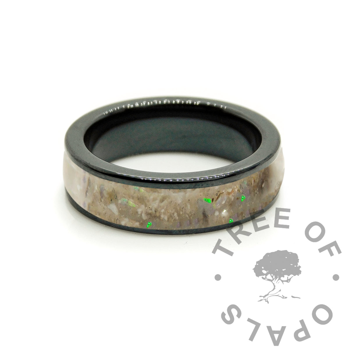 Black Ceramic Ashes Ring