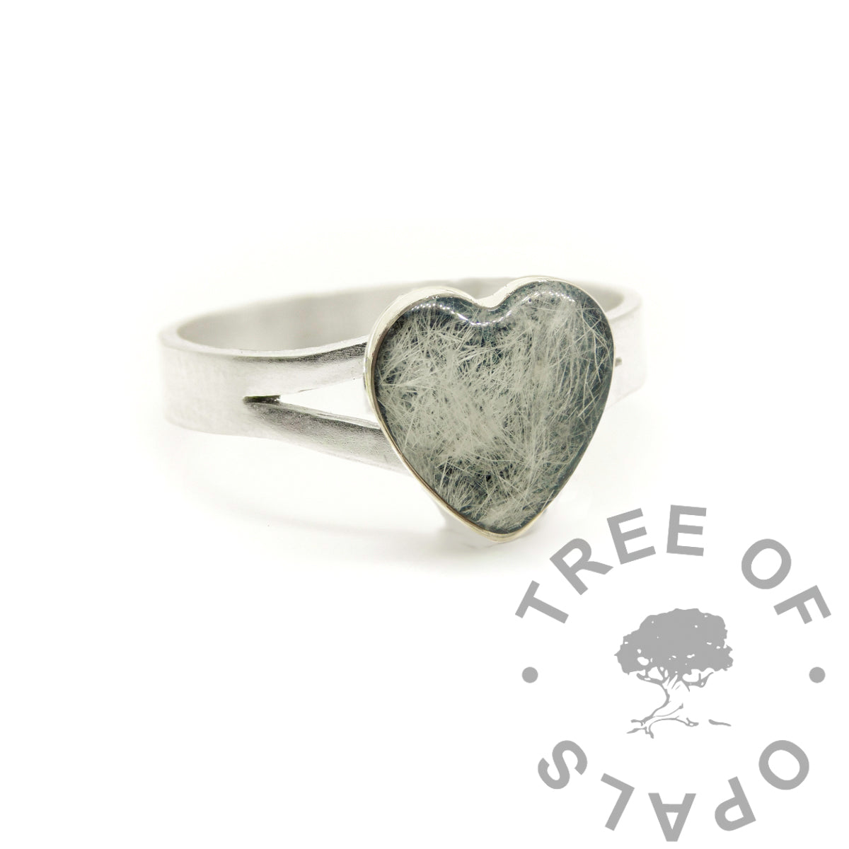 Lock of Hair Heart Ring