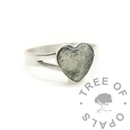 Lock of Hair Heart Ring