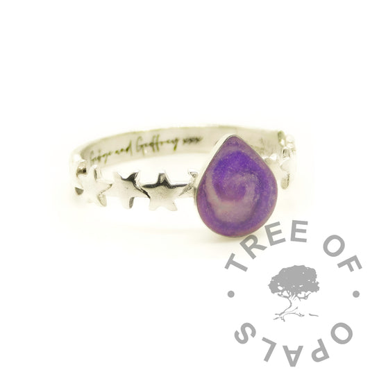 Breastmilk Teardrop Ring
