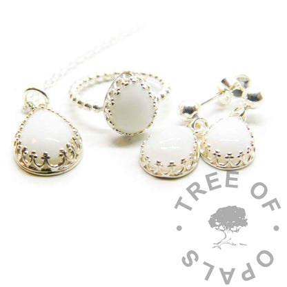 Breastmilk Crown Teardrop Necklace