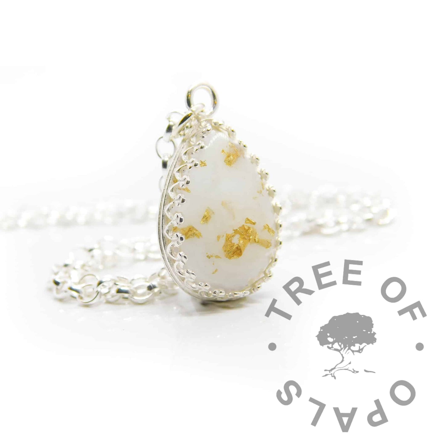 Breastmilk Crown Teardrop Necklace