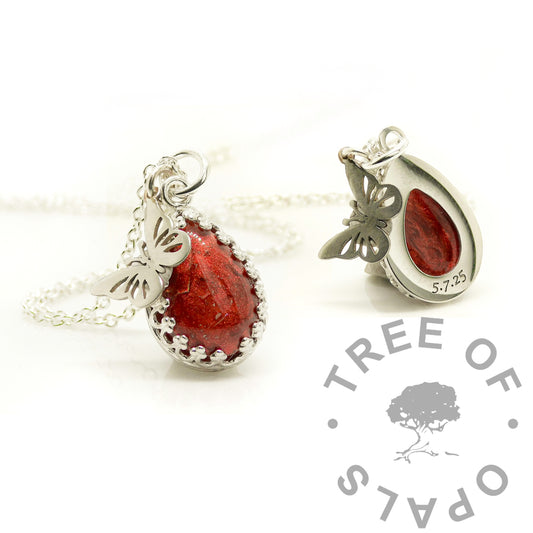 Crown Ashes Teardrop Necklace
