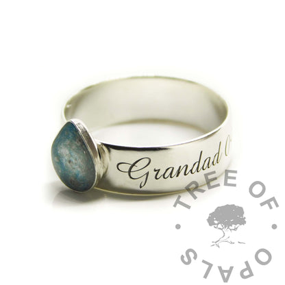 Lock of Hair Teardrop Ring