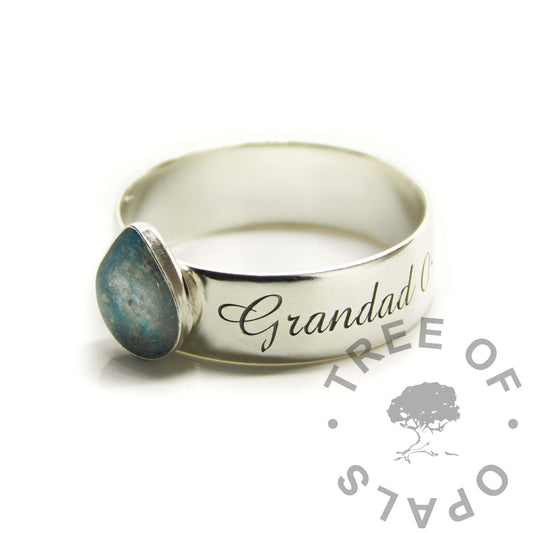 Cremation Ashes Teardrop Ring