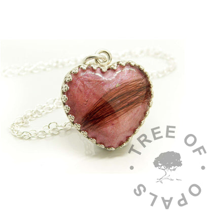 Crown Hair Heart Necklace