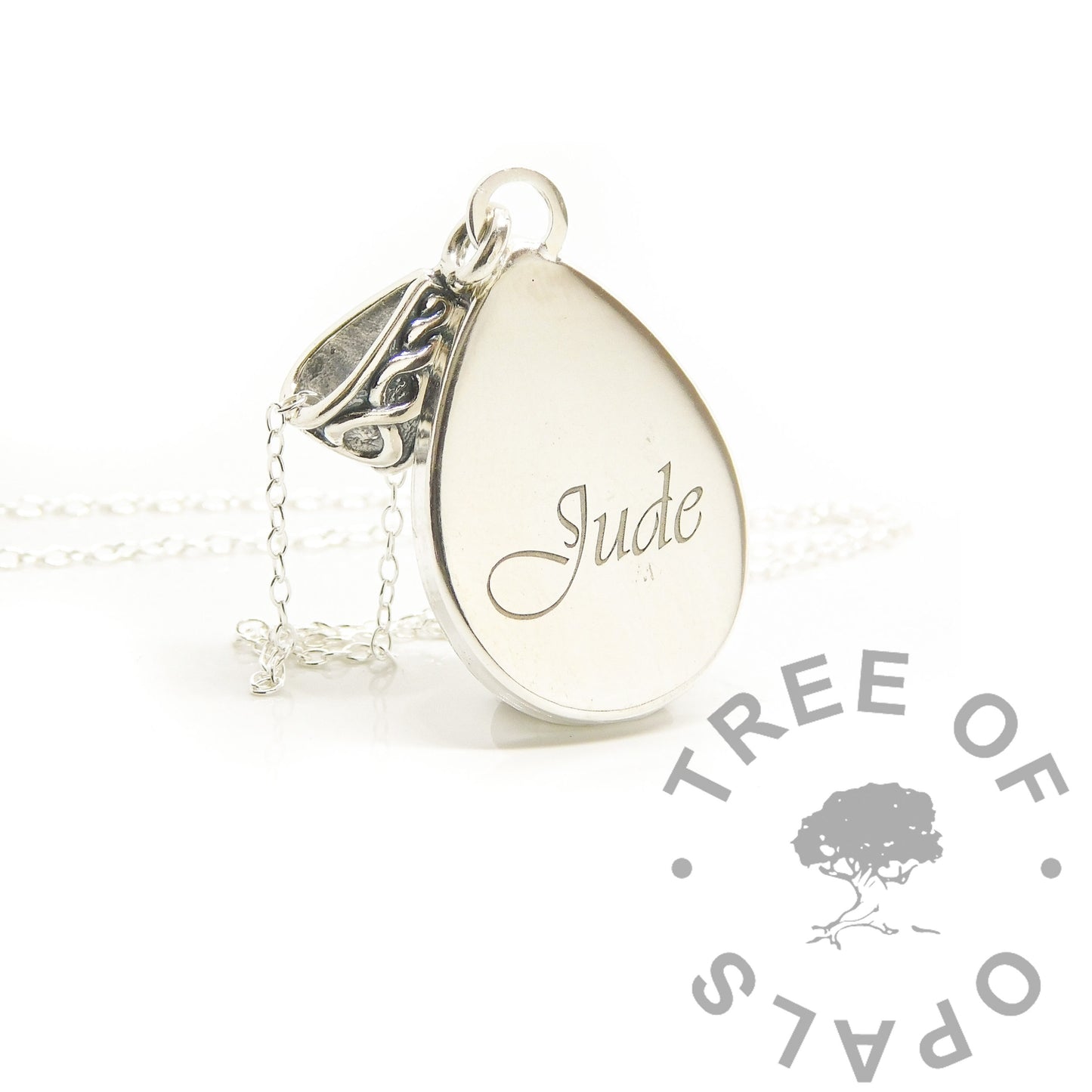 Engravable Teardrop Breastmilk Necklace