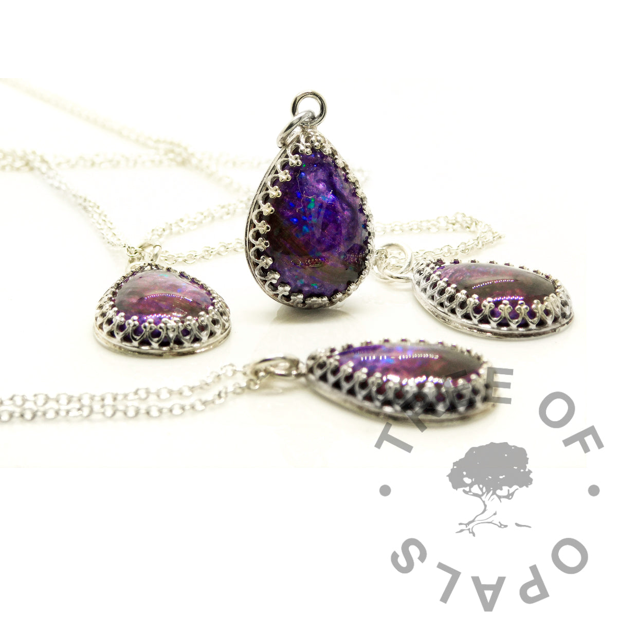 Crown Hair Teardrop Necklace