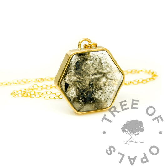 Gold Filled Hexagonal Necklace