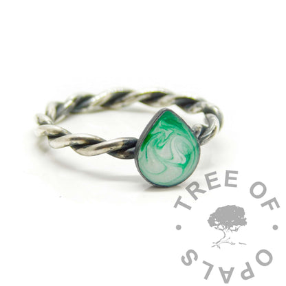 Breastmilk Teardrop Ring