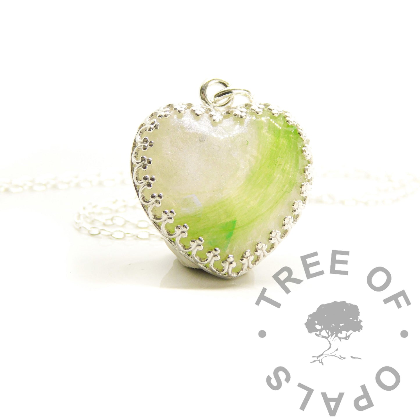 Crown Hair Heart Necklace
