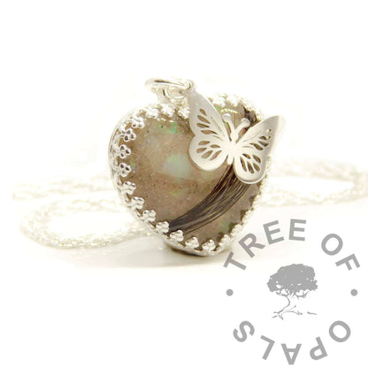 Crown Ashes Heart Necklace
