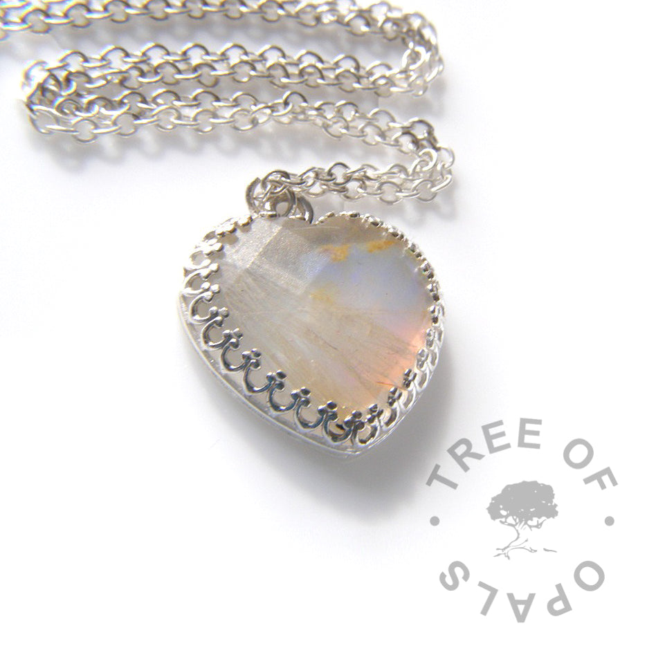 Crown Hair Heart Necklace