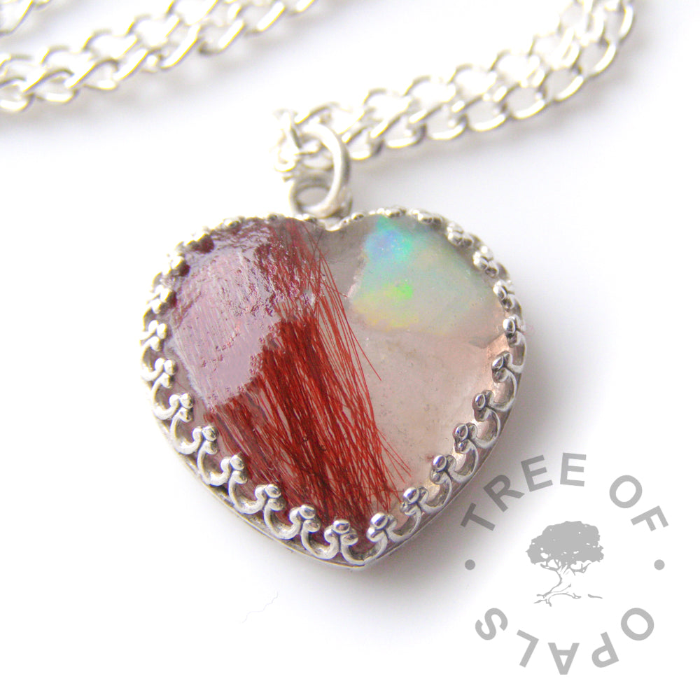 Crown Hair Heart Necklace