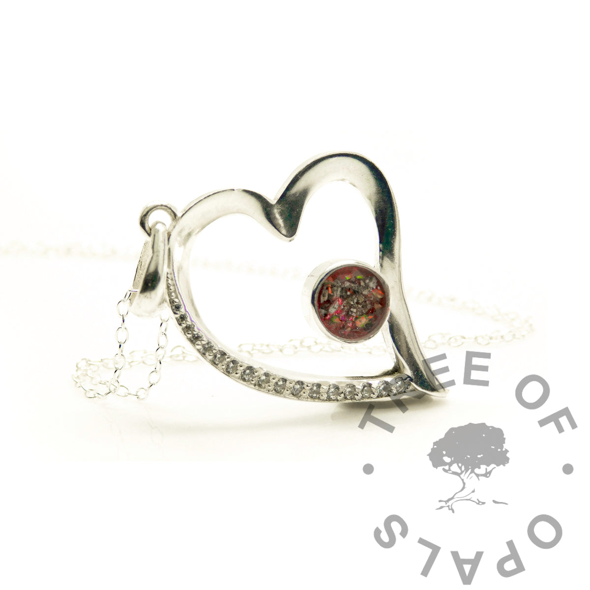 Crystal Heart Ash Necklace