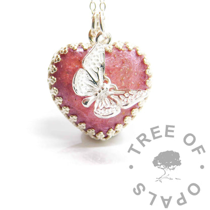 Crown Ashes Heart Necklace