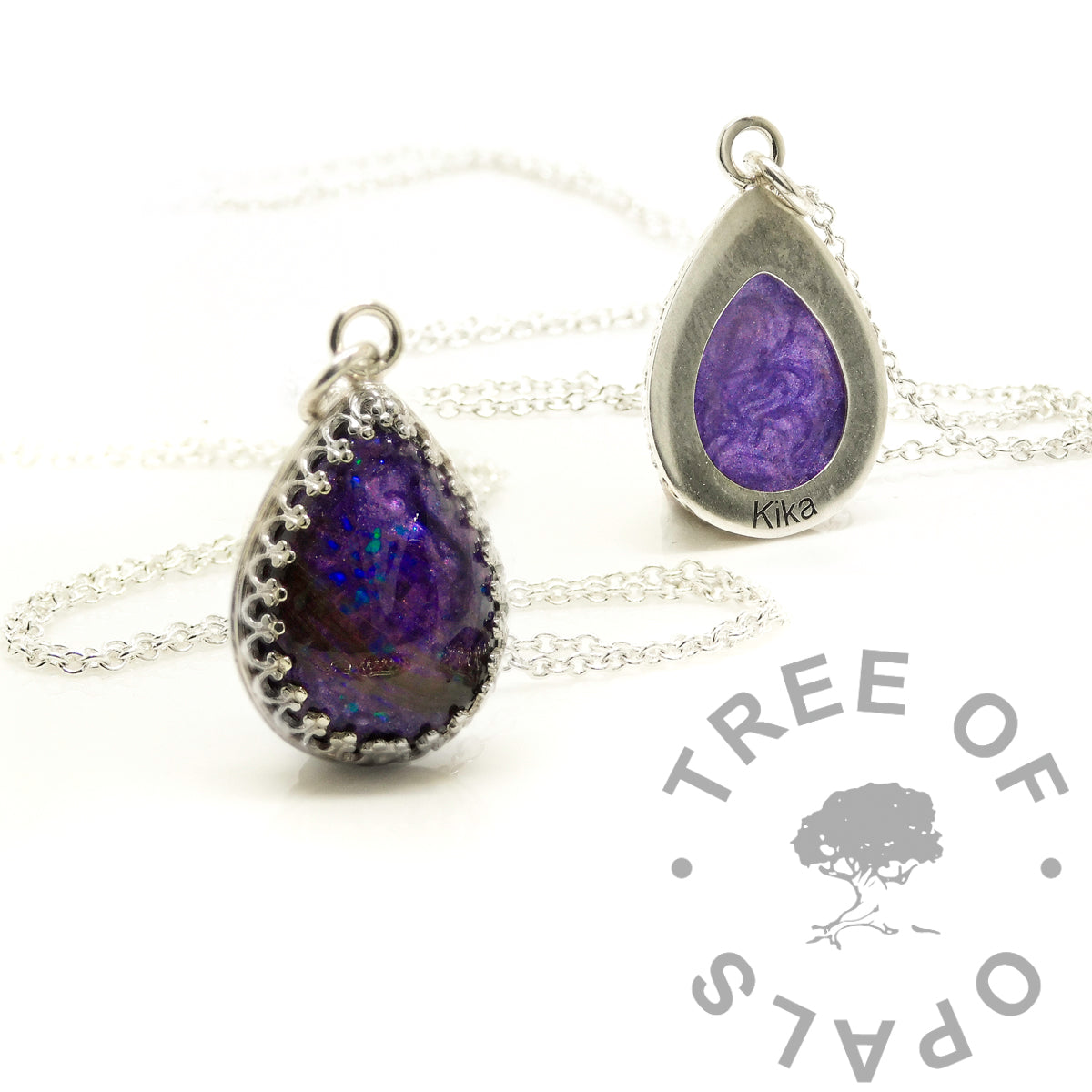 Crown Hair Teardrop Necklace