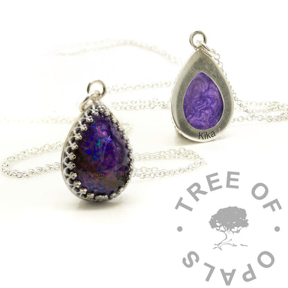 Crown Hair Teardrop Necklace