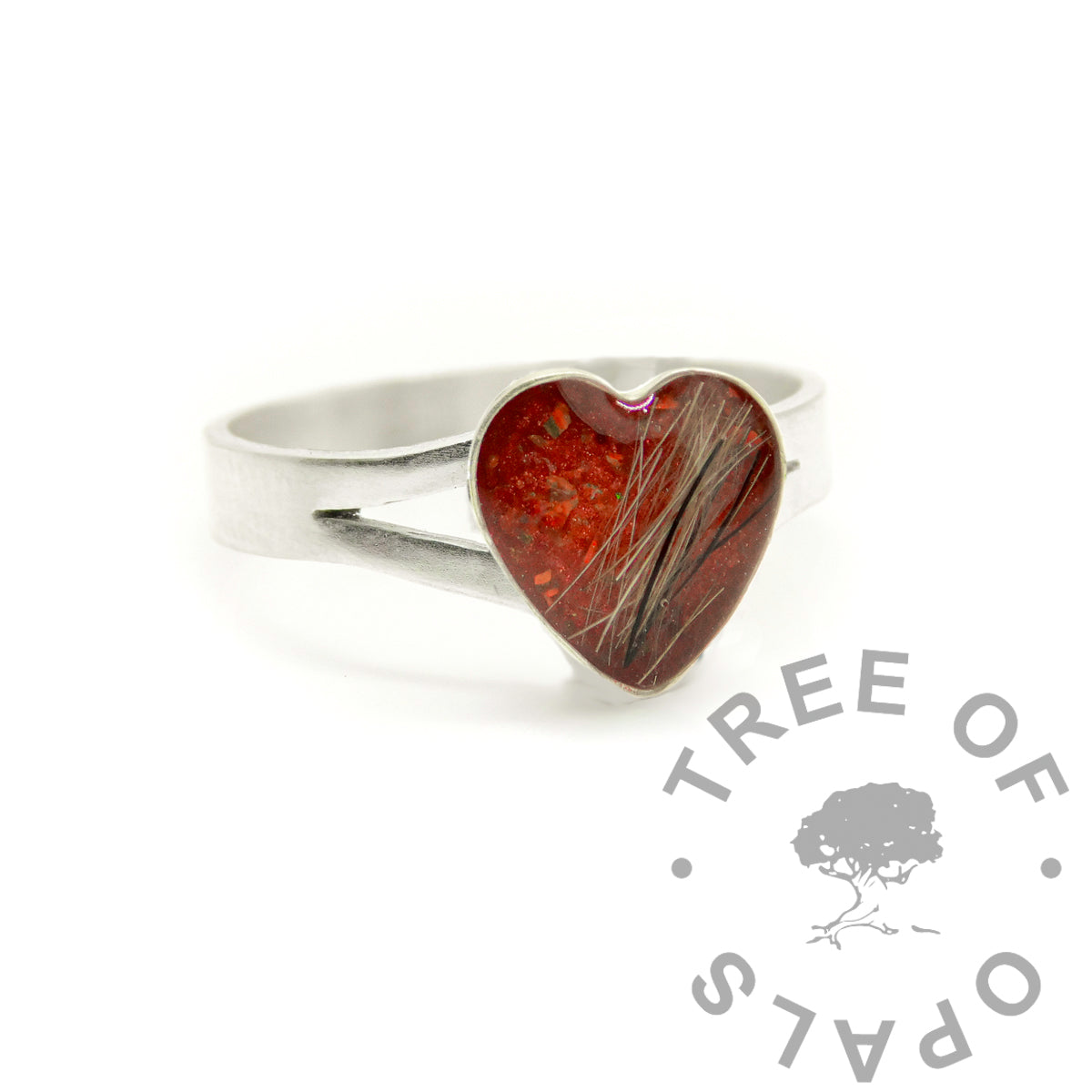 Lock of Hair Heart Ring