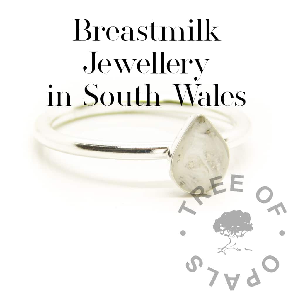Breastmilk Teardrop Ring