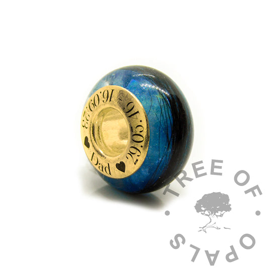 Gold Lock of Hair Bead