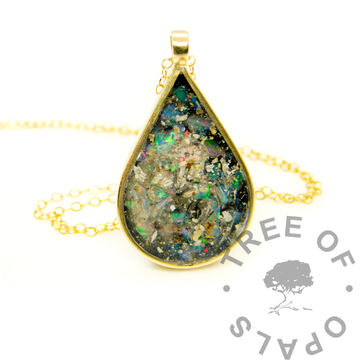 Gold Open Teardrop Necklace