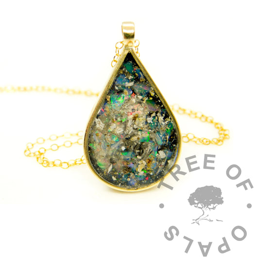 Gold Open Teardrop Necklace