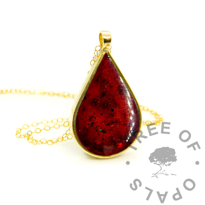 Gold Open Teardrop Necklace