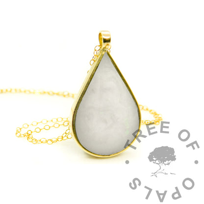 Gold Open Teardrop Necklace
