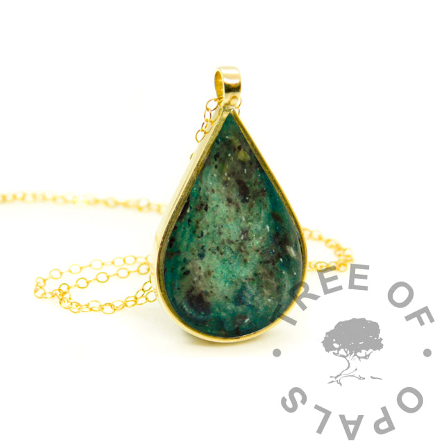 Gold Open Teardrop Necklace
