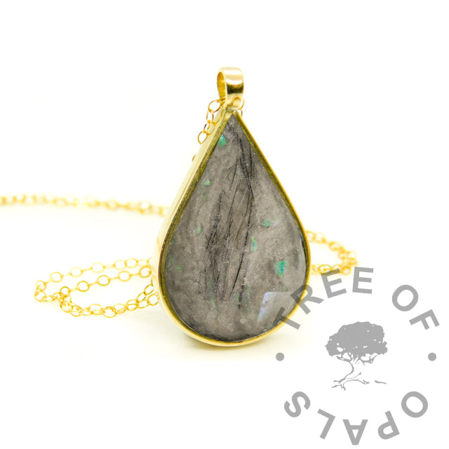 Gold Open Teardrop Necklace