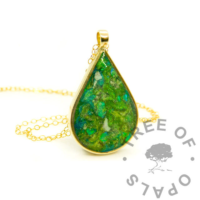 Gold Open Teardrop Necklace