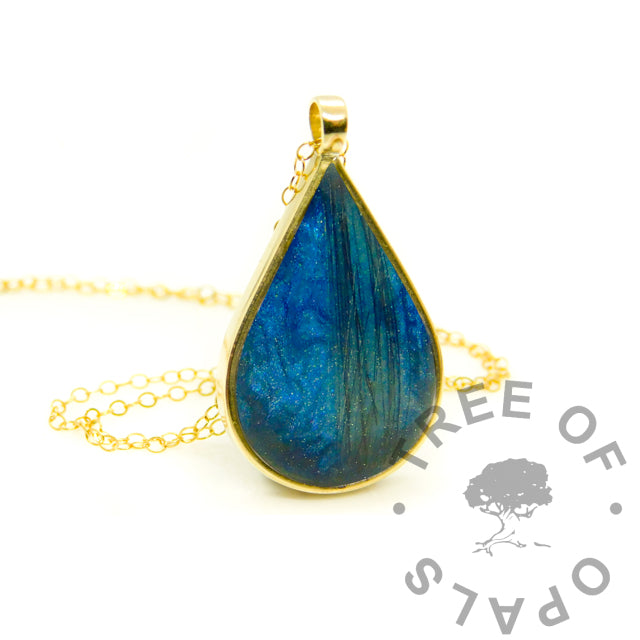 Gold Open Teardrop Necklace