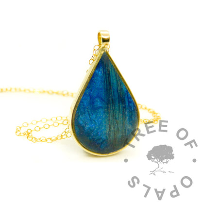 Gold Open Teardrop Necklace