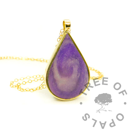 Gold Open Teardrop Necklace