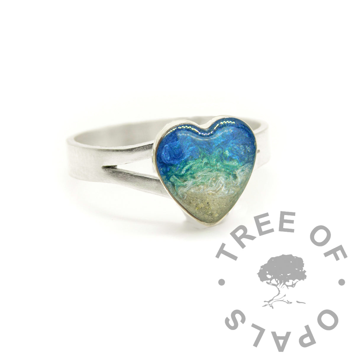 Cremation Ashes Heart Ring