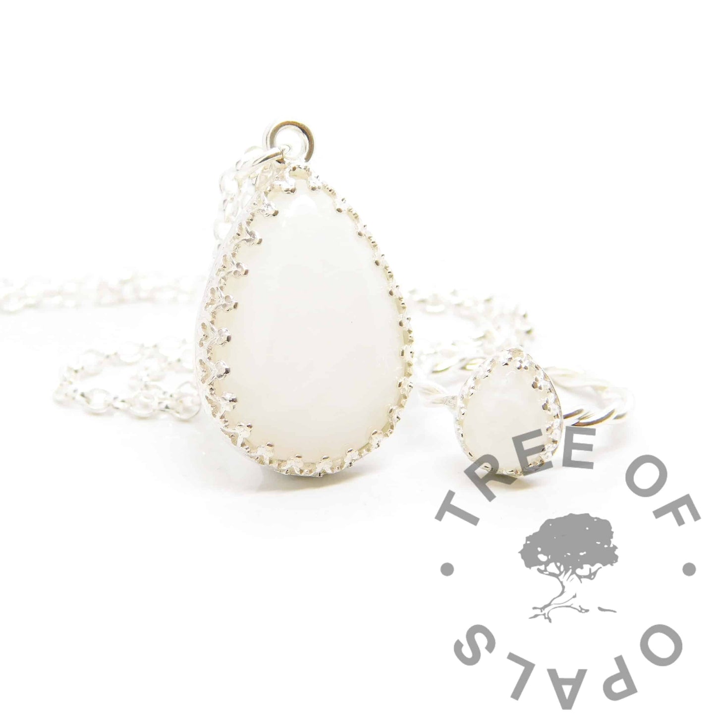 Breastmilk Crown Teardrop Necklace